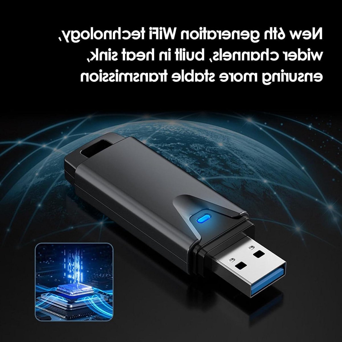 USB WiFi Adapter - Draadloze Netwerkkaart - Snelle Internetverbinding - Tri-Band WiFi 6E - Compact Formaat - Zwart