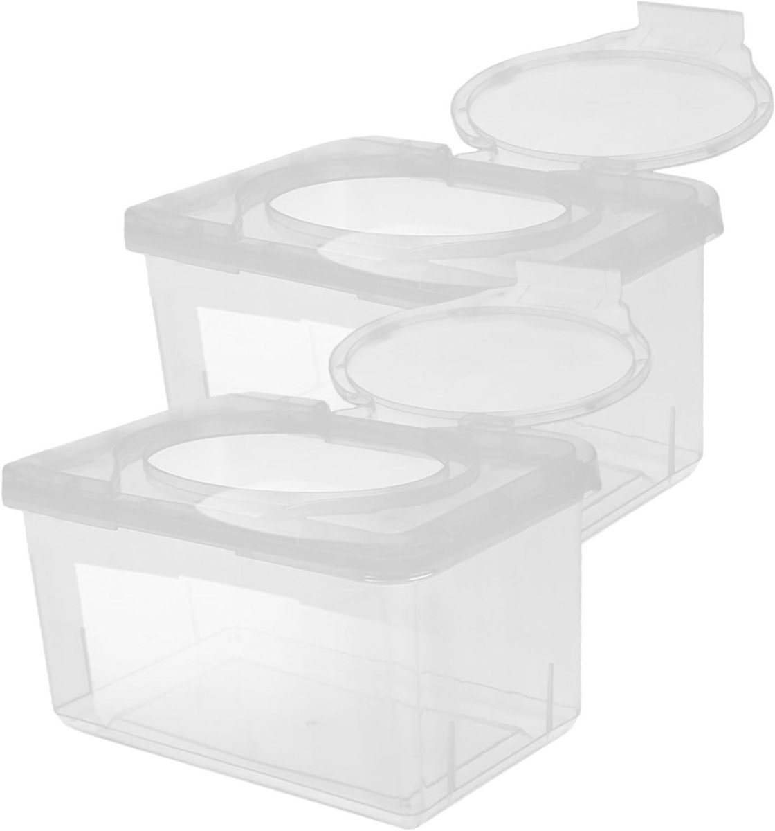 Doekjesdispenser Set - Opbergdoos - Babyverzorging - Vochtige Doekjes Houden - 2 Stuks - Transparant