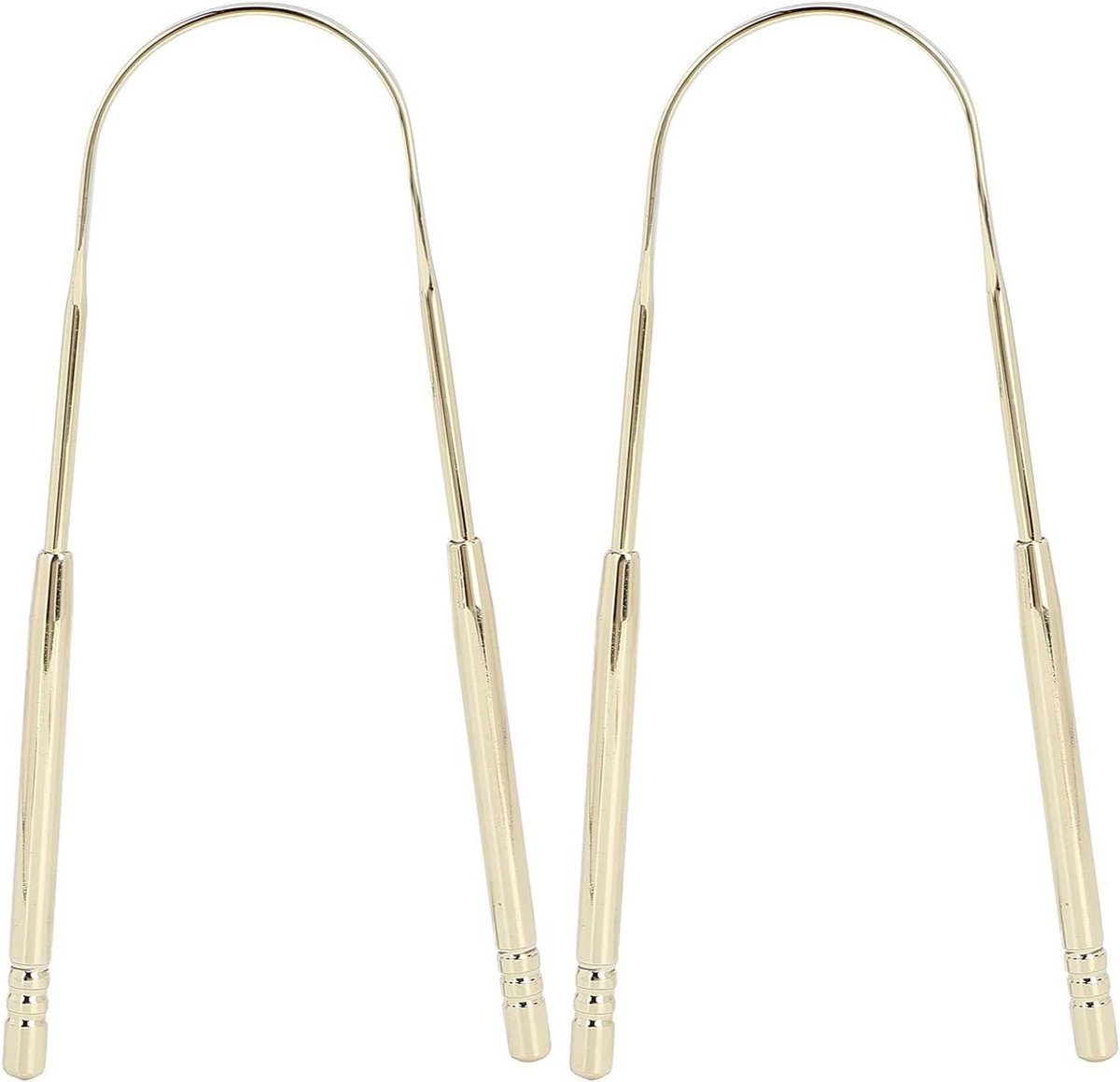 Tongschraper Set - Mondverzorging - Frisse Adem - U-Vorm Ontwerp - 2 Stuks - Goudkleurig