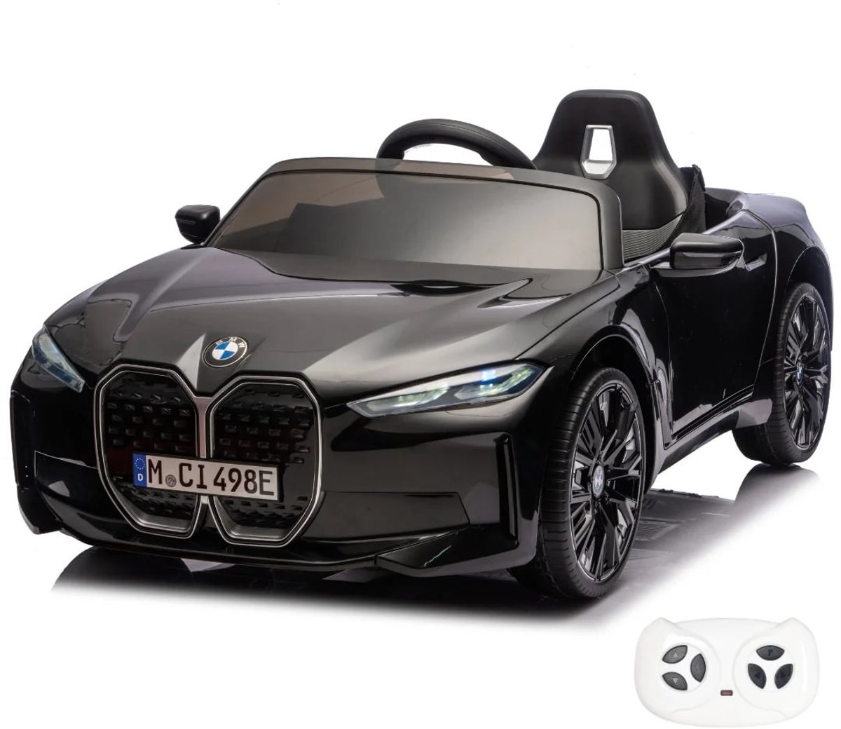 BMW i4 Elektrische Kinderauto 12 volt met afstandbediening - zwart