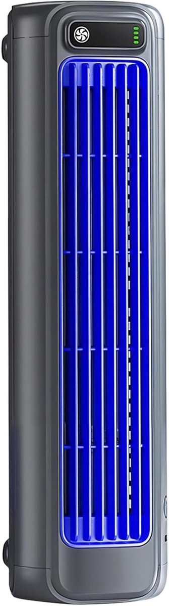 Oplaadbare Torenventilator - Stille Ventilator - Persoonlijke Koeling - Draagbaar Wandmodel - 31 cm Hoog - Grijs