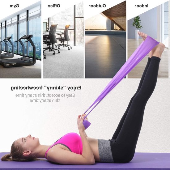Set van 2 weerstandsbanden - 1,5 m x 15 cm - Rekbare banden voor yoga, pilates, krachttraining, fysiotherapie en revalidatie van Dunlop — afbeelding 4