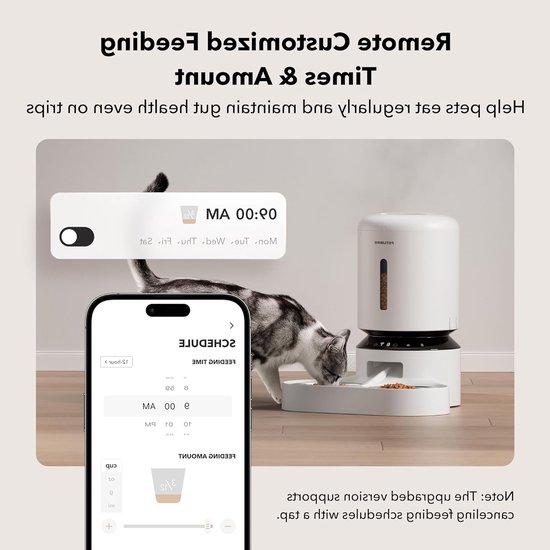 Automatische Voederdispenser voor 2 Katten en Honden met App, 5G WiFi, Lage Voedsel Sensor, 1-10 Maaltijden per Dag, Ideaal voor Huisdieren — afbeelding 3