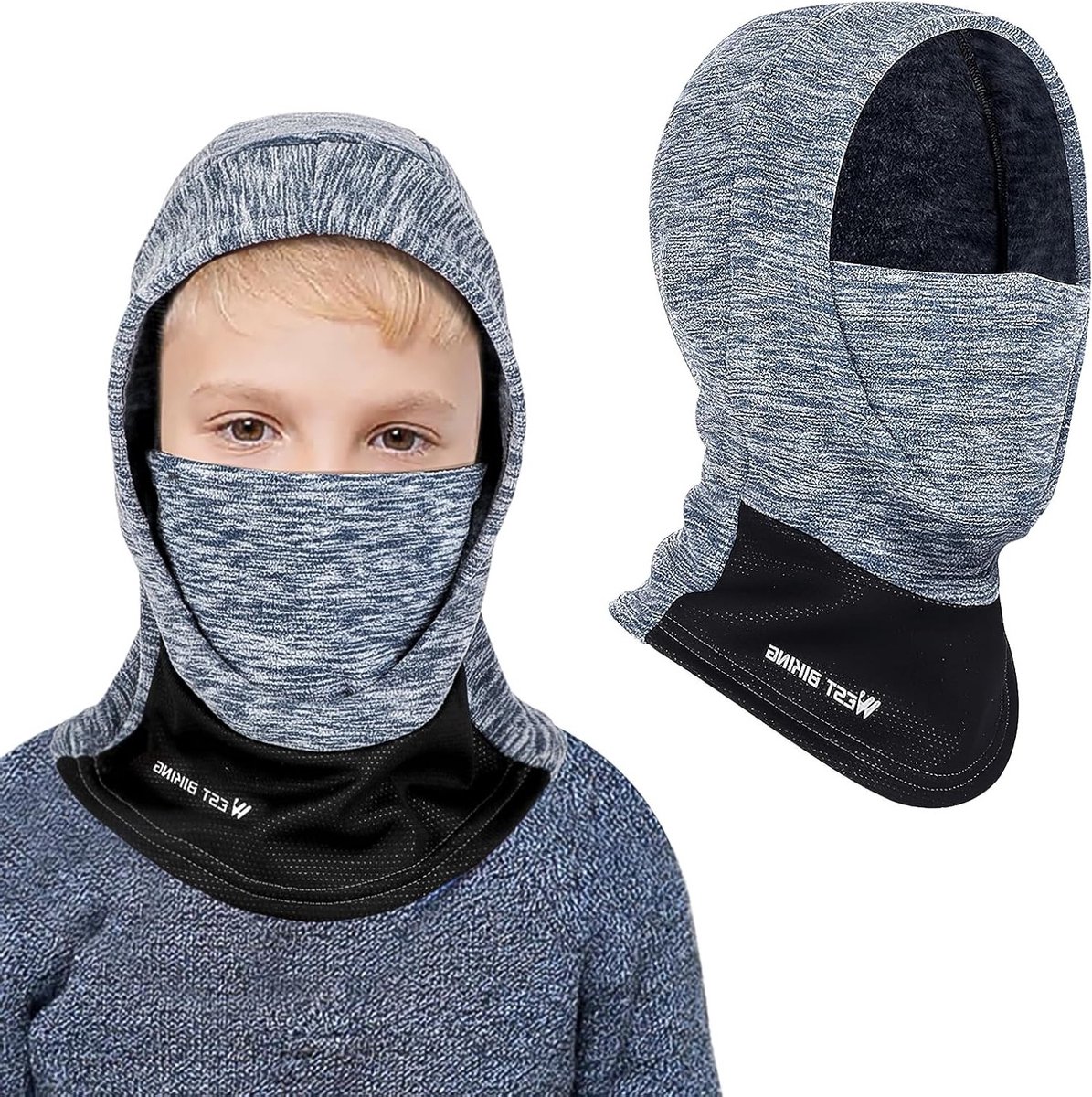 Thermische Balaclava voor Kinderen - Multifunctionele Winddichte en Warme Ski Masker met Nekwarmer voor Fiets en Skiën voor Jongens en Meisjes van 6-13 Jaar
