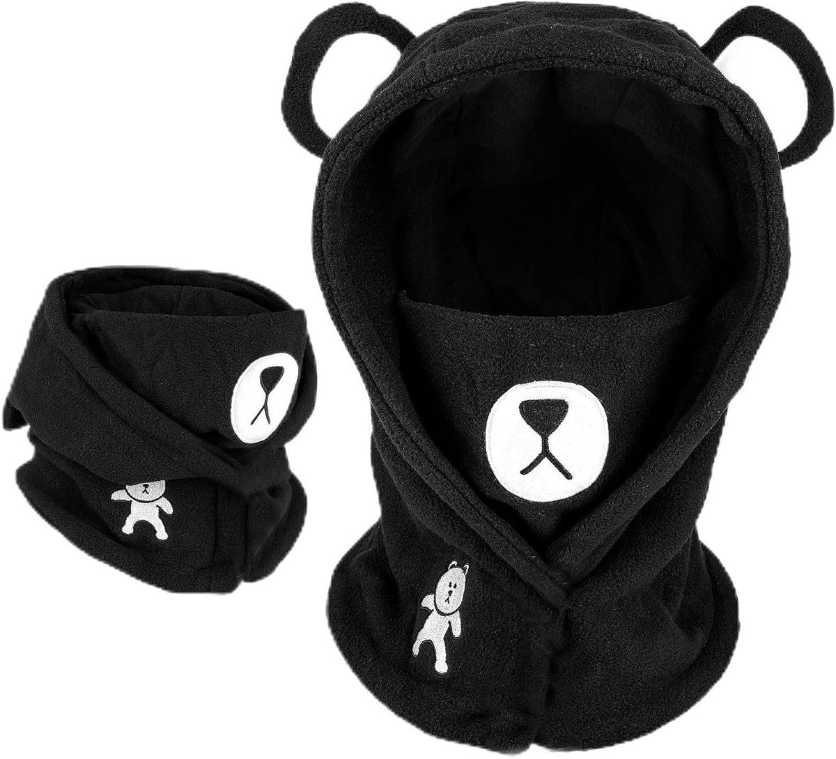 Thermische Fleece Balaclava met Dierenthema voor Kinderen - Multifunctionele Winddichte Ski Masker, Warme Hoed en Sjaal voor Jongens en Meisjes