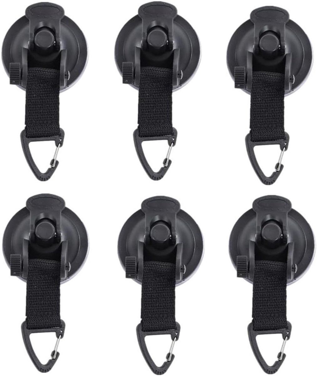 6 Stuks Zuignap Haken voor Buiten, Multifunctionele Haken voor Kamperen, Auto en Huishouden, Sterke Zuignappen voor Diverse Toepassingen
