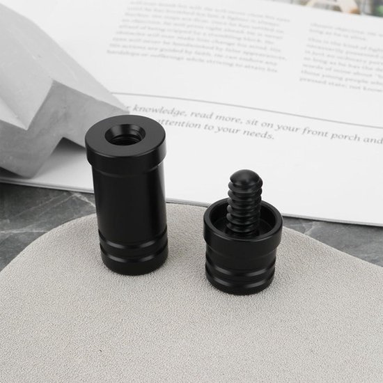 Set van 2 Billiard Cue Seal Protectors - Reserveonderdeel 3/8 x 10 - Billiard Cue Accessoires - Zwart van Merkloos — afbeelding 2