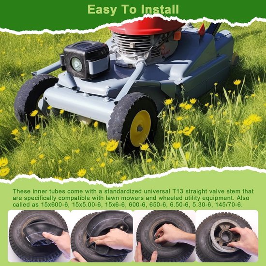 Binnenbanden Set - Banden Slangen - Gazon Onderhoud - Duurzaam Natuurrubber - 15 x 6.00-6 — afbeelding 5