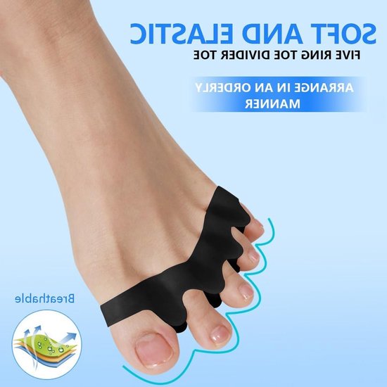 Siliconen Tussenstukjes voor Tenen - Hallux Valgus Correctie, Comfortabele Tussenruimte voor Alle Tenen, Unisex Design — afbeelding 2