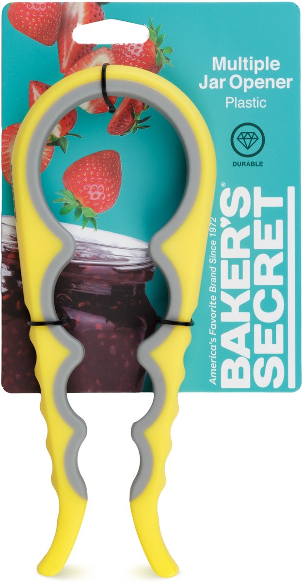 Potopener en Dekselopener - Universele Flesopener met Antislip Grip - Multi Jar Opener voor Potten en Doppen - Ergonomische Keukenhulp - Kunststof Opener 23 cm - Assorti Kleuren [BS40604]