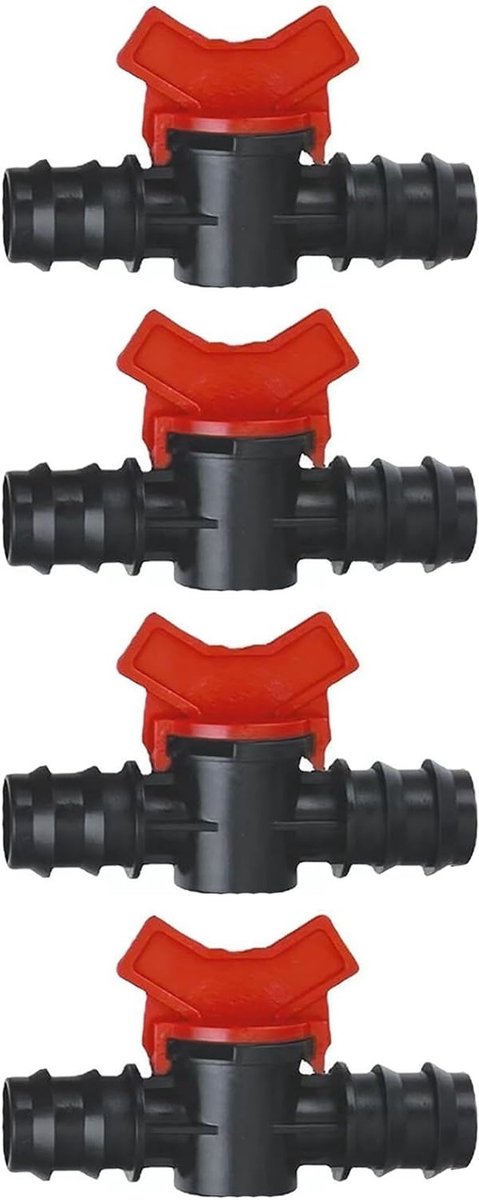 4PCS 20mm Barbed Wire Ball Valve voor Drip Irrigation, Afsluiter en Stroomregeling, Slangverbinder en Kraanconnector
