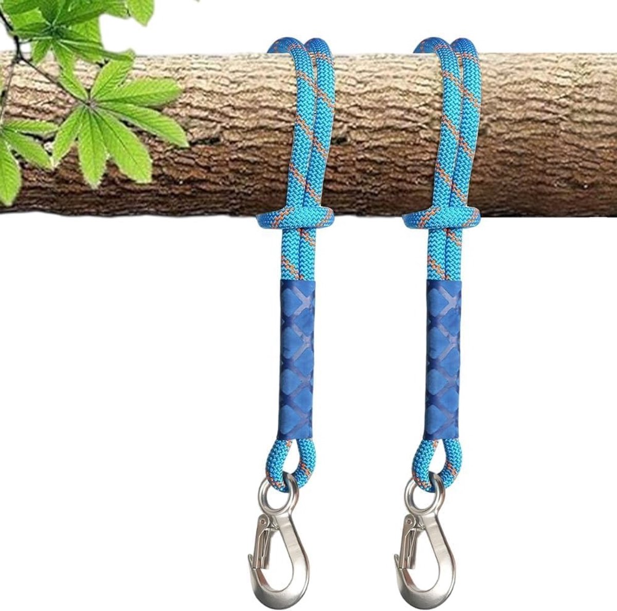 Hanging Rope Set van 2 Stuks, 0.6 m Ophangkoord met Haken voor Hangmatten, Schommels en Yoga Accessoires voor Buitengebruik