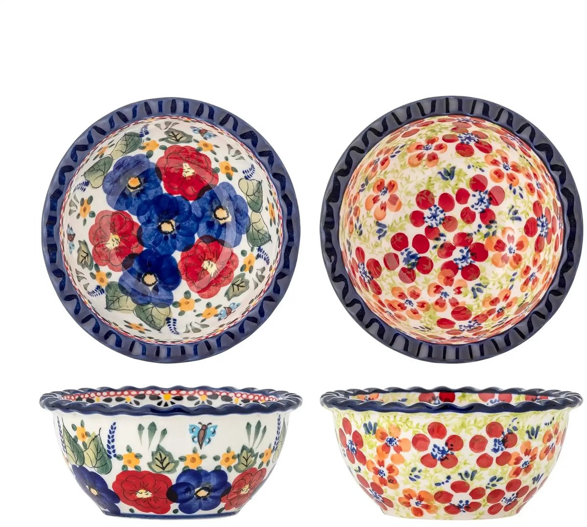Schalen aardewerk rood Florist - set van 2