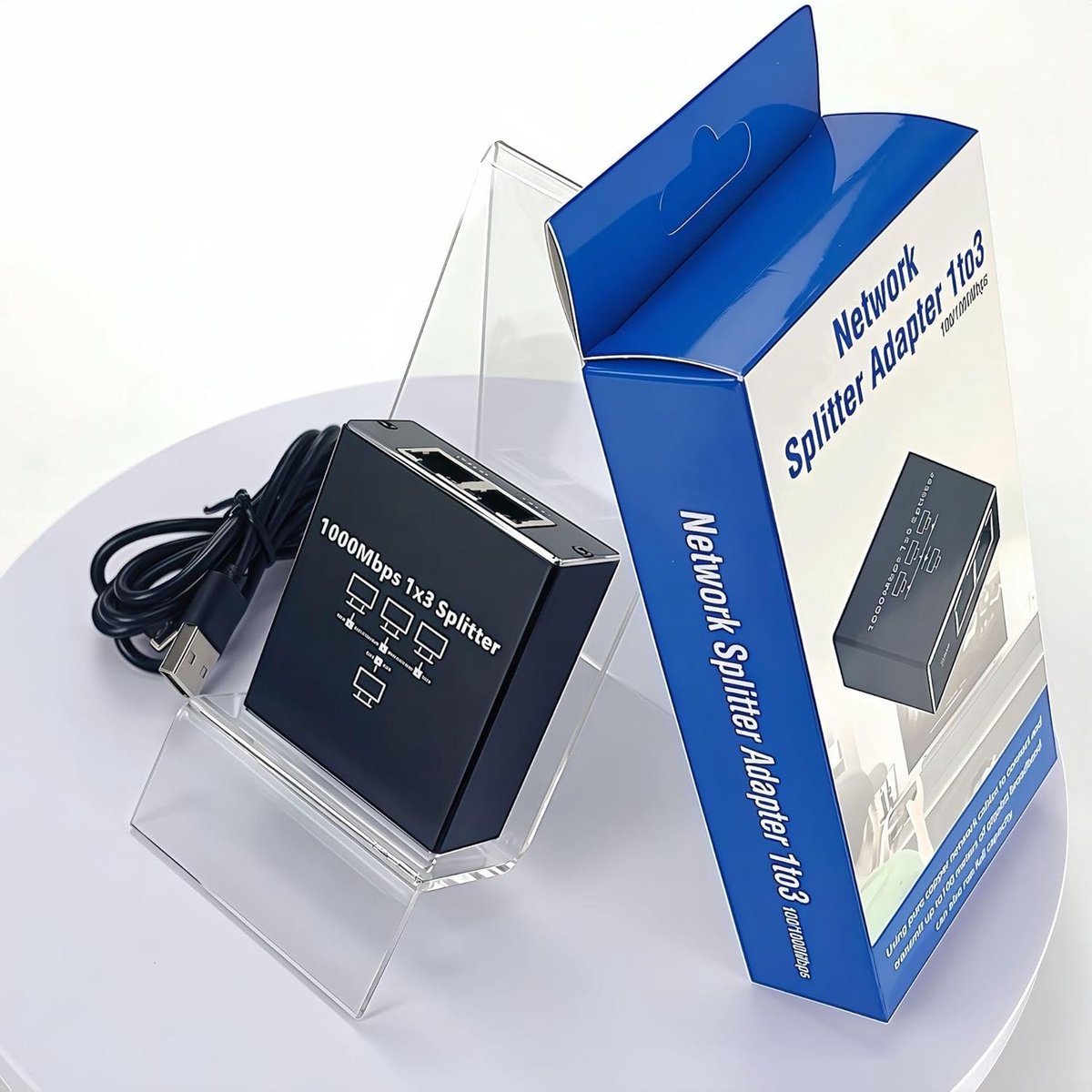 Ethernet Splitter - Netwerk Switch - Netwerk Uitbreiden - 1 tot 3 Poorten - 17 x 9 x 3 cm