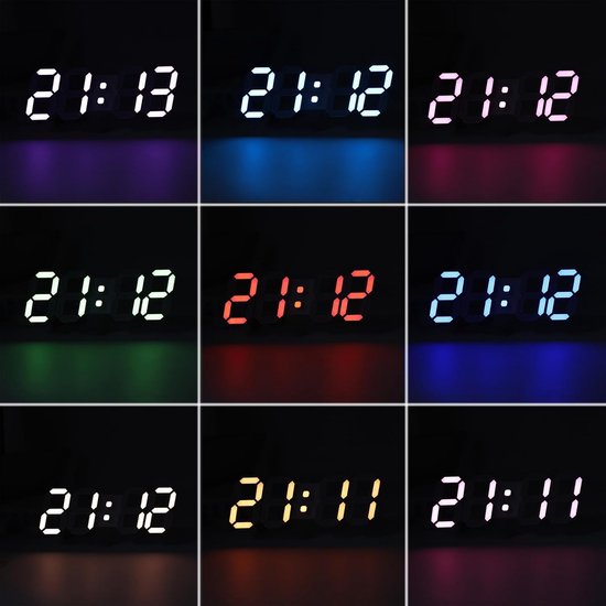 LED Wandklok - Slimme Wekker - Slaap Assistent - Zonsondergang Simulatie - 55 x 12 cm - Kleurrijk — afbeelding 2