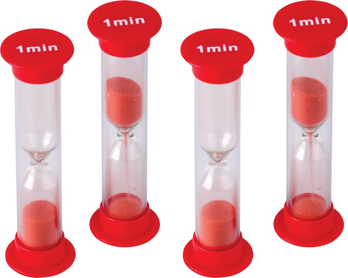 Zandloper 1 Minuut Rood - Timer voor Spelletjes, Tests en Tijdmanagement