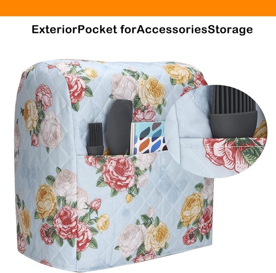 Mixerhoes Met Zakje - Keukenmachine Beschermhoes - Keuken Opruimen - Stofvrij en Netjes - 16" H x 9" B - Blauw — afbeelding 4