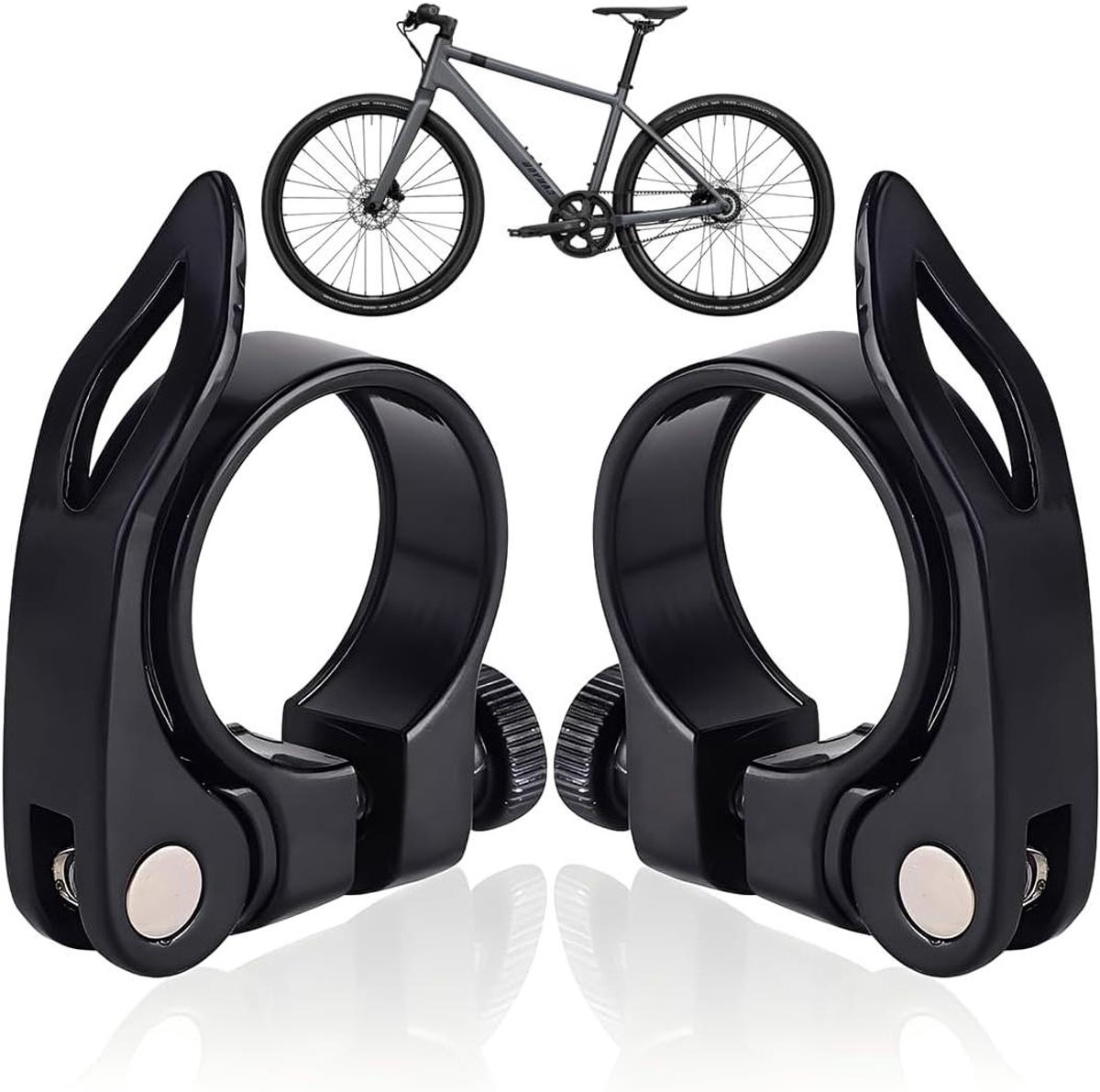 Fietszadelklem Set - Zadelpen Klem - Fiets Zadel Verstellen - Snelsluiting Aluminium - 318 mm