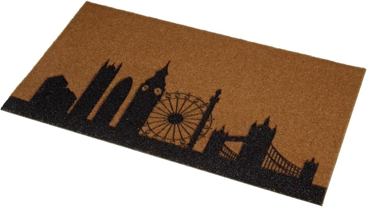 Deurmat - Entree mat - Voordeur - Antislip basis - 70x40 cm - Bruin zwart