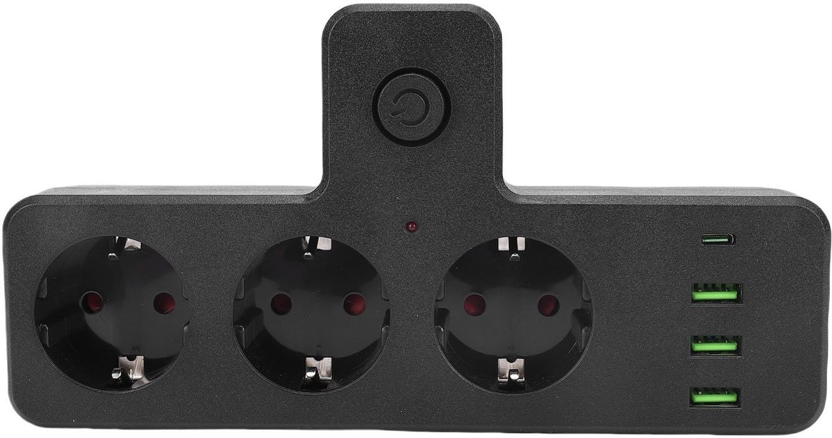 Allecto - Outlet Extender met 3 AC Uitgangen, 3 USB Poorten en 1 Type C Poort - Multifunctionele Stekkerdoos