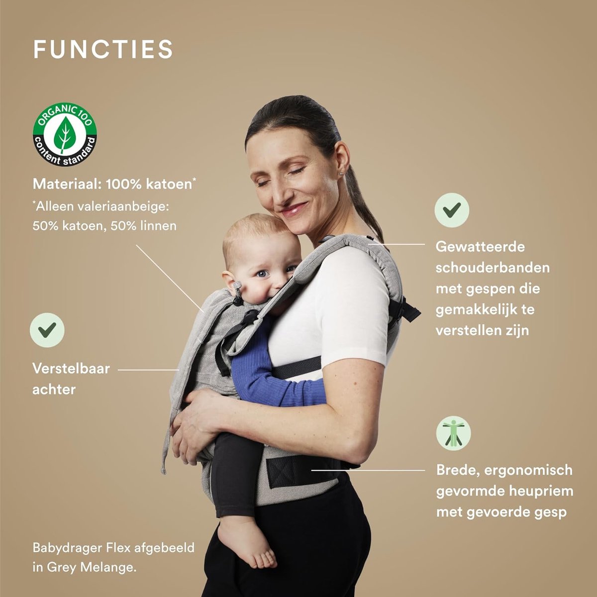 Stokke Limas Carrier Flex, Glacier Green - 2023-versie (OCS) - Babydrager met volledige gesp - Drie draagopties - Veilig voor baby's van 1 maand/4 kg tot 20 kg – foto 2