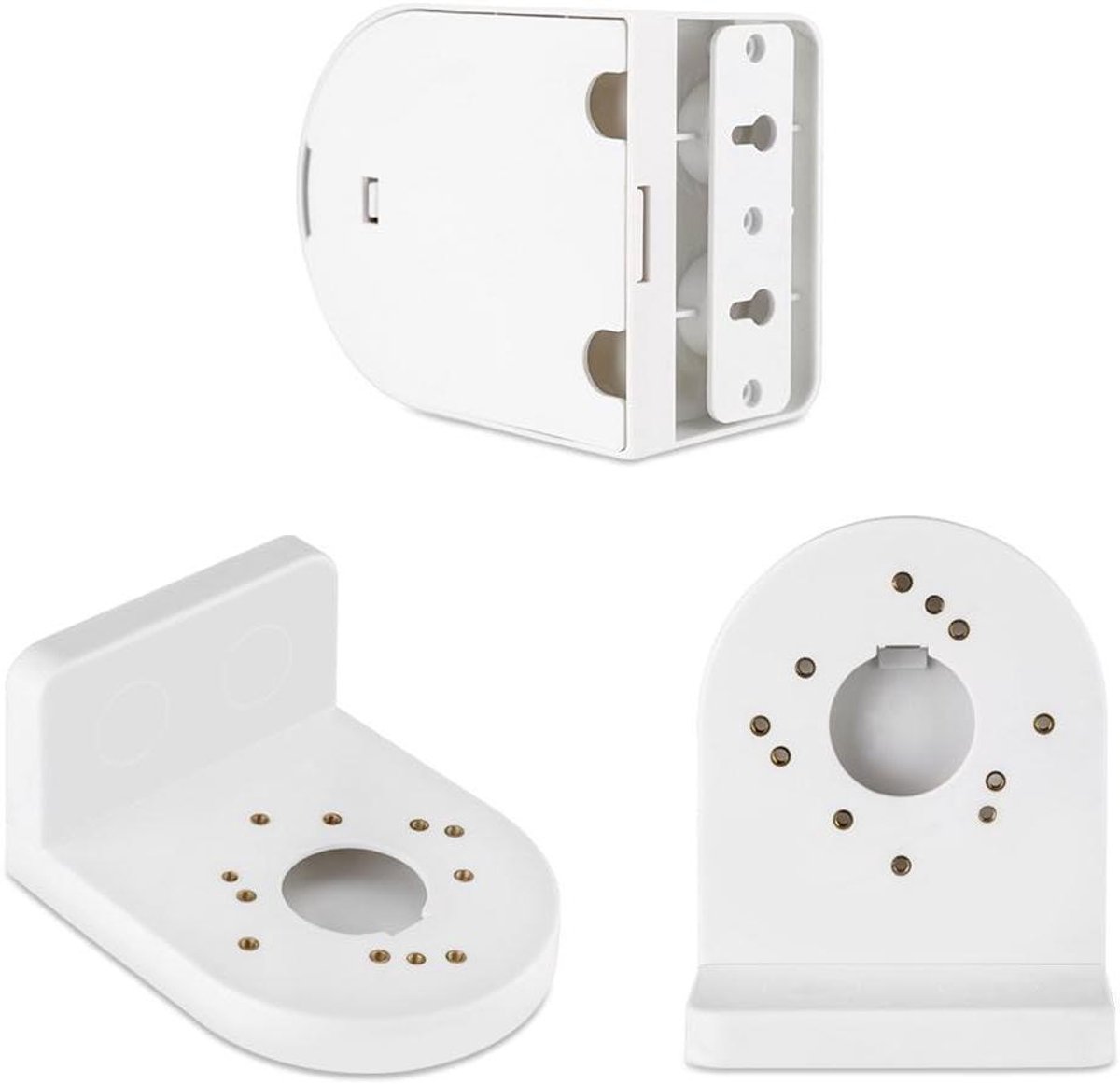 Muurbeugel Dome Camera - Camerahouder Beugel - Beveiliging Buiten - Verbergt Draden Netjes - 12.5x10.5x6.5cm - Wit
