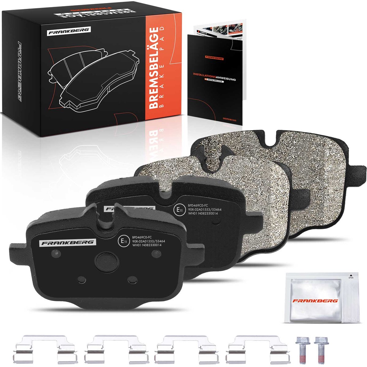 Frankberg 4x Remblokken Achteras voor BMW