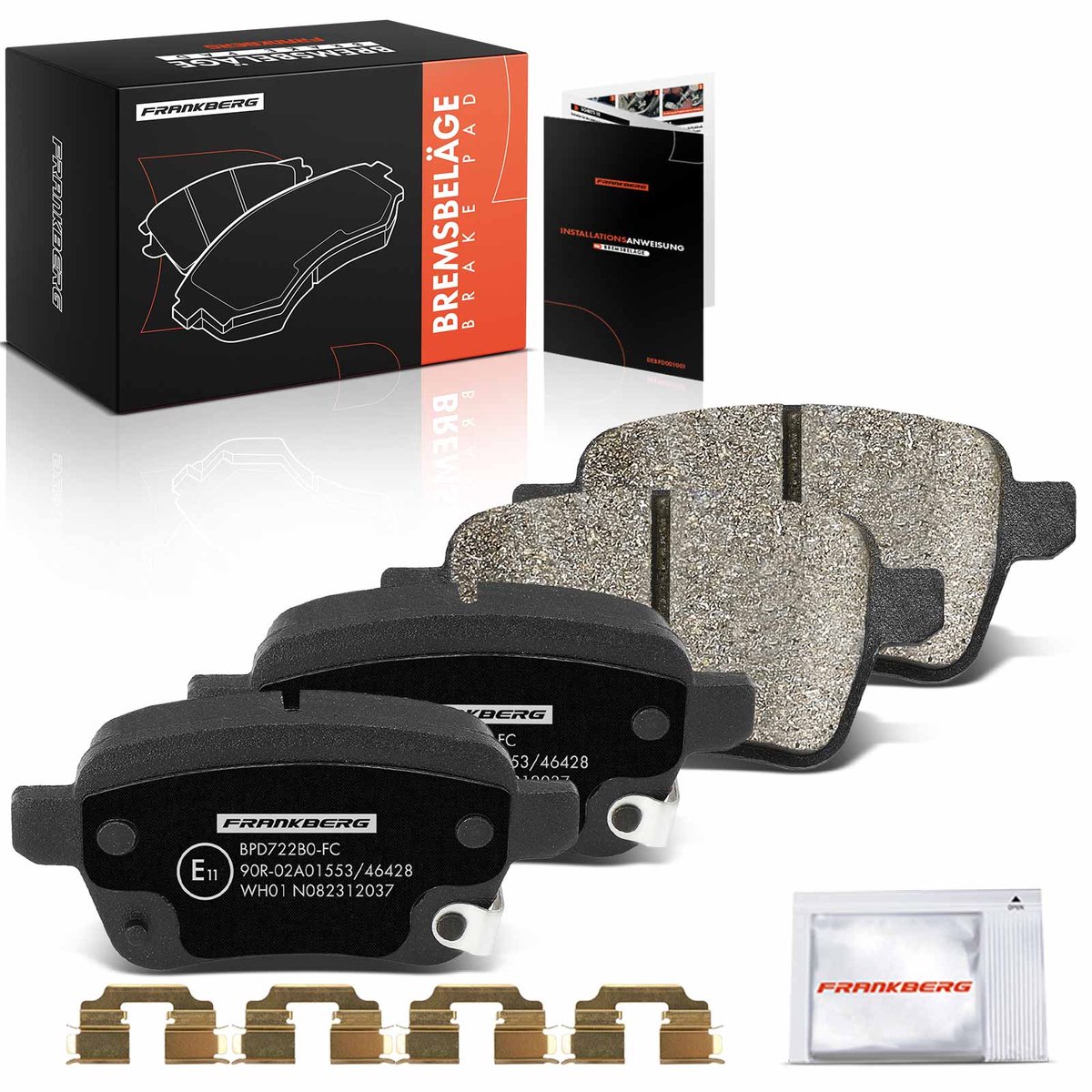 Frankberg 4x Remblokken Achteras voor Fiat