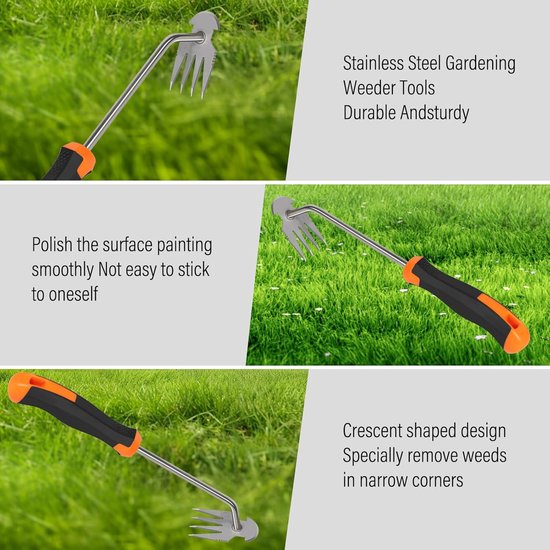 Weed Puller, Portable Garden Tools, 2024 New Manganese Steel Weed Puller, for Hand Weed for Vegetable Gardening, Backyard, Farm Planting and Uprooting Weeding Tools van Merkloos	 — afbeelding 4