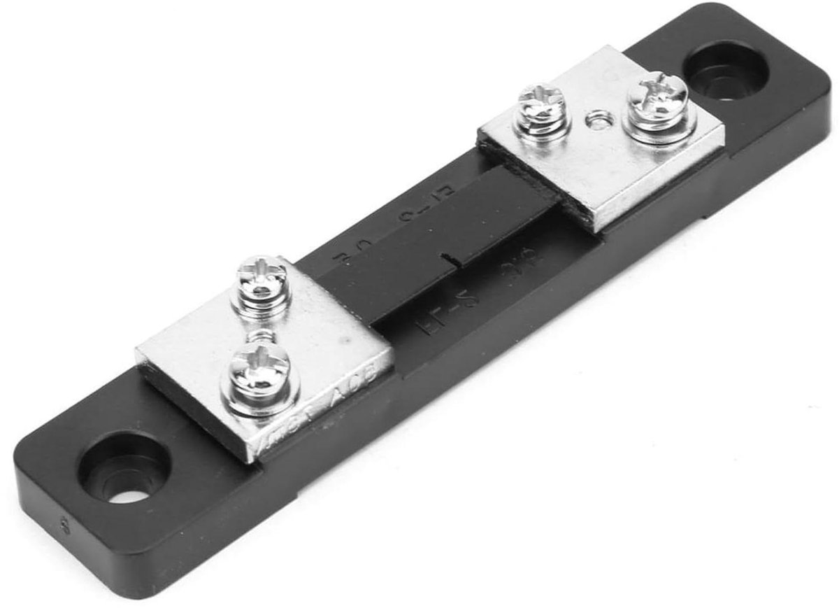 Shunt Weerstand - Stroomtester Ampèremeter - Stroom Meten - Lage Spanningsval - 50A 75mV - Zwart