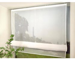 Vouwgordijn Transparant - Rolgordijn Lintgordijn - Woonkamer Decoratie - Met Klittenband Ophanging - 80x140 cm - Wit