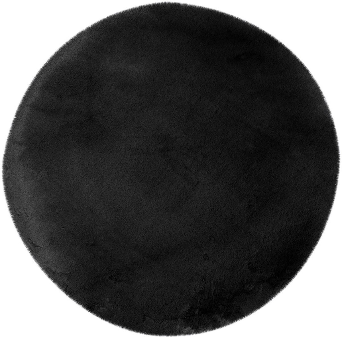 Muratap Heaven Rond Fluffy Soft Hoogpolig Vloerkleed Zwart- 160 CM Ø