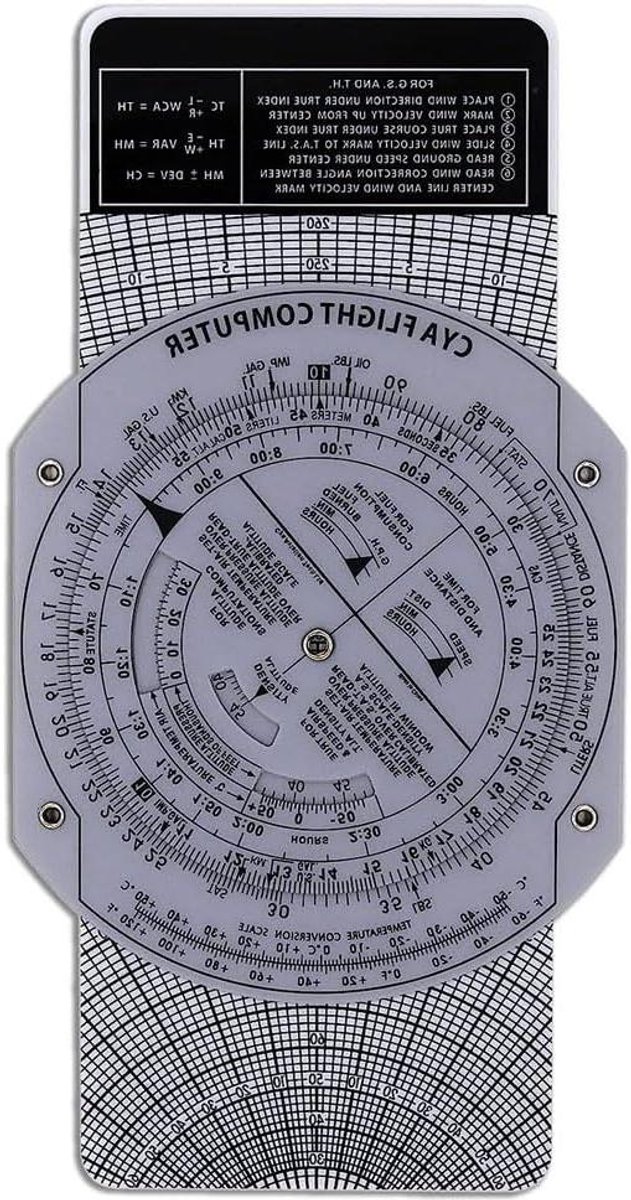 Vluchtcomputer Rekenliniaal - Vliegplotter E6B - Piloten Opleiding - Analoge Rekenliniaal - 23 x 13 x 2 cm - Zoals afgebeeld