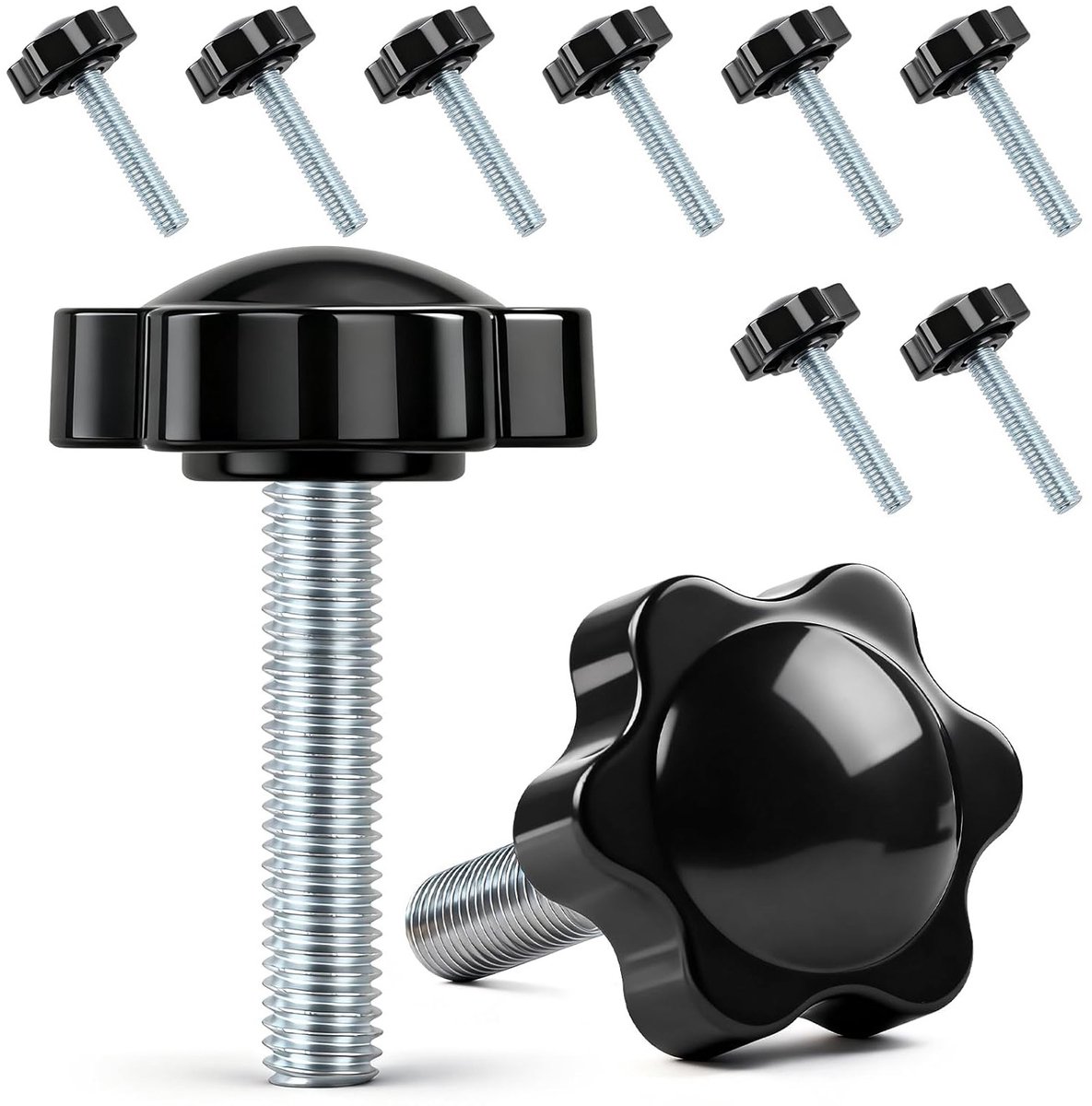 Set van 10 Ster Grip Schroeven M8 x 40 mm, Knop Schroeven voor Machine Gereedschap en Bevestigingssystemen