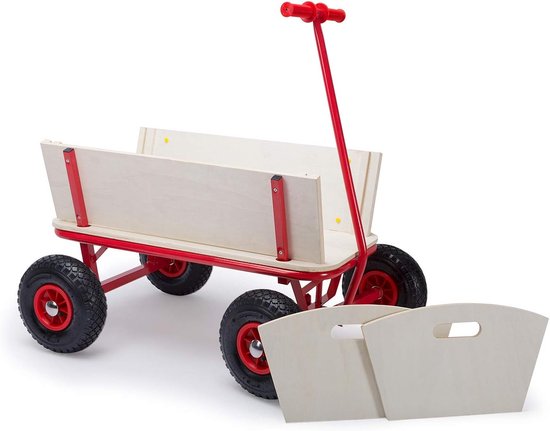 Bolderkar Hout - Handkar Transportwagen - Spullen Vervoeren - Hoge Draagkracht - 180 kg - Bruin van Bolderkar — afbeelding 5