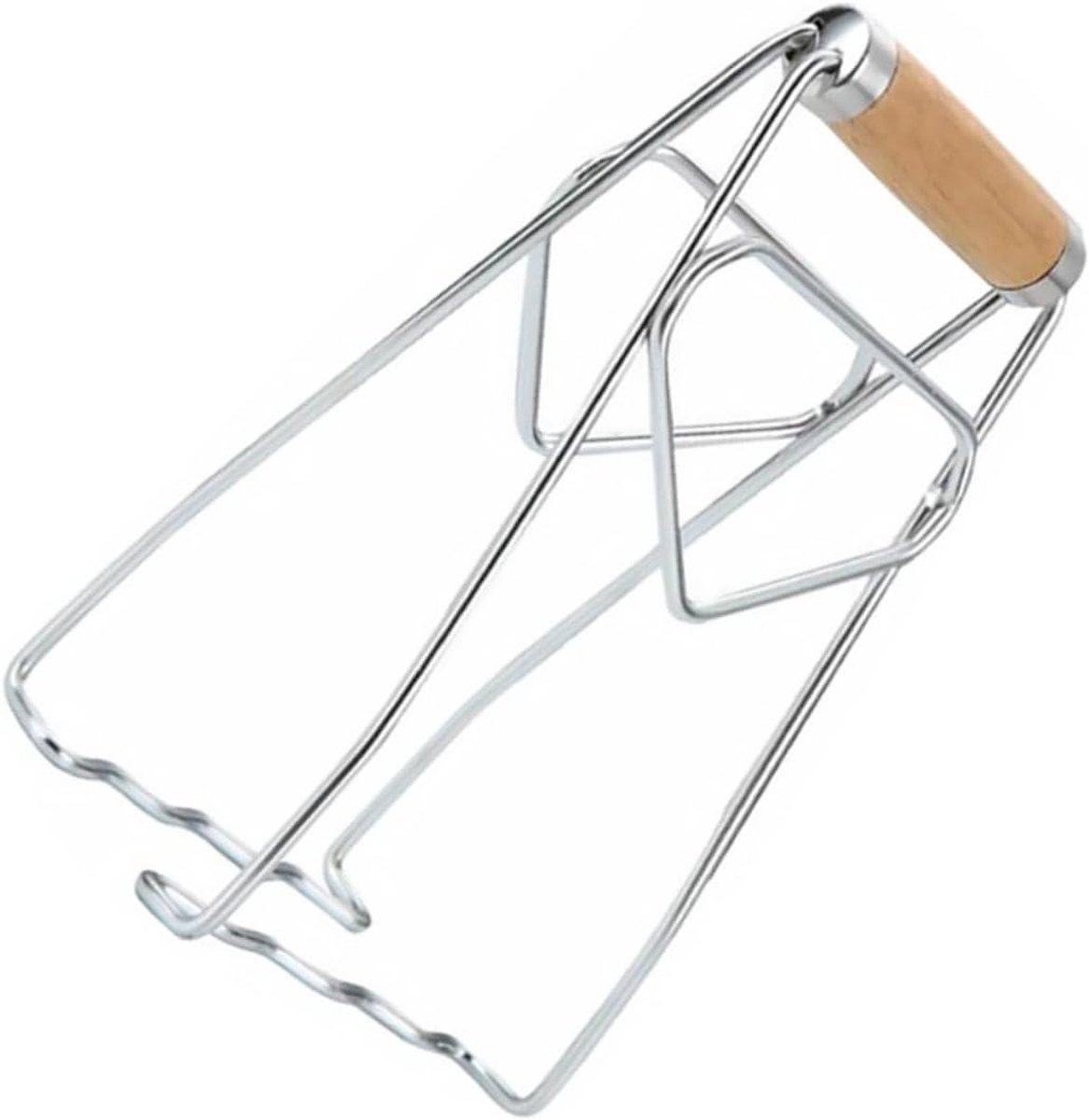 Schotelklem - Hete borden grijper - Keuken veilig gebruiken - Roestvrij staal hout - 19.5 cm lengte - Houtkleur