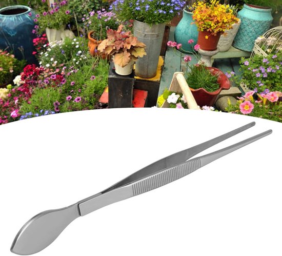 E-Ambar - Roestvrij Stalen Bonsai Gereedschap Pincet - Tuinieren Tweezer met Lange Steel - Planten Vetplanten Onderhoud — afbeelding 3