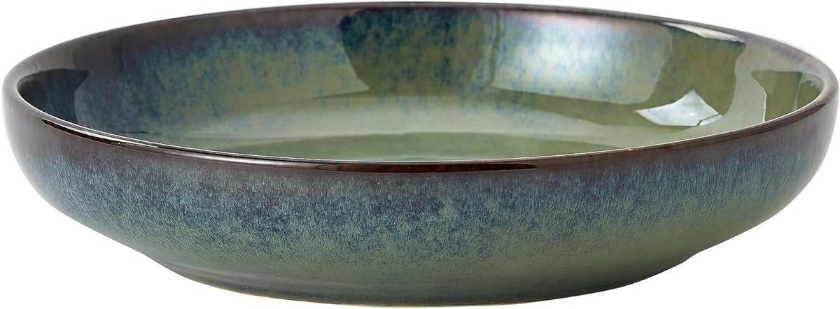 Keramische serveerkom voor pasta en salade, groen, 10 inch, 55 oz.