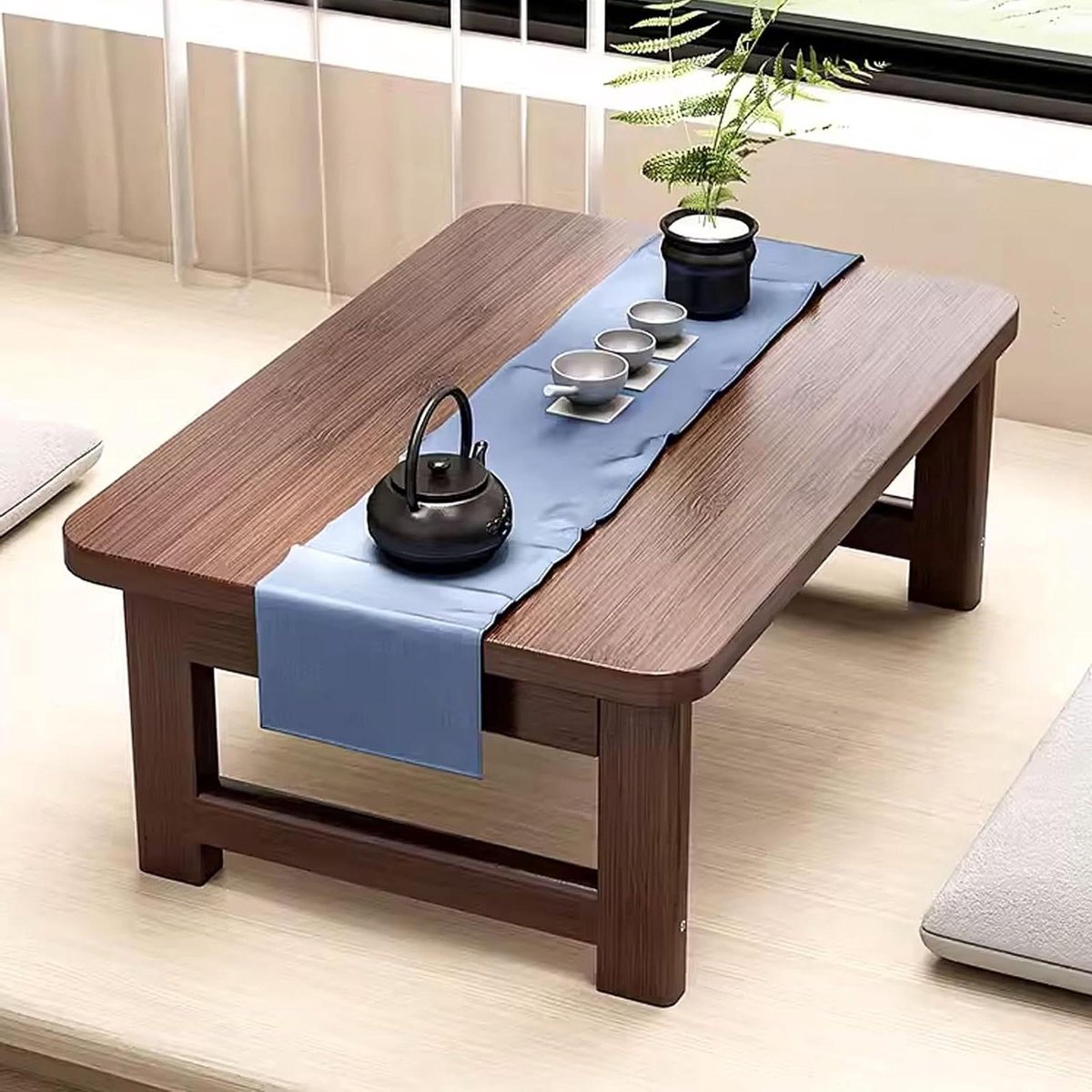 Opvouwbare Bureautafel - Vloertafel Laptoptafel - Kleine Ruimtes - Geen Gereedschap Nodig - 100 x 48 cm - Walnootkleur