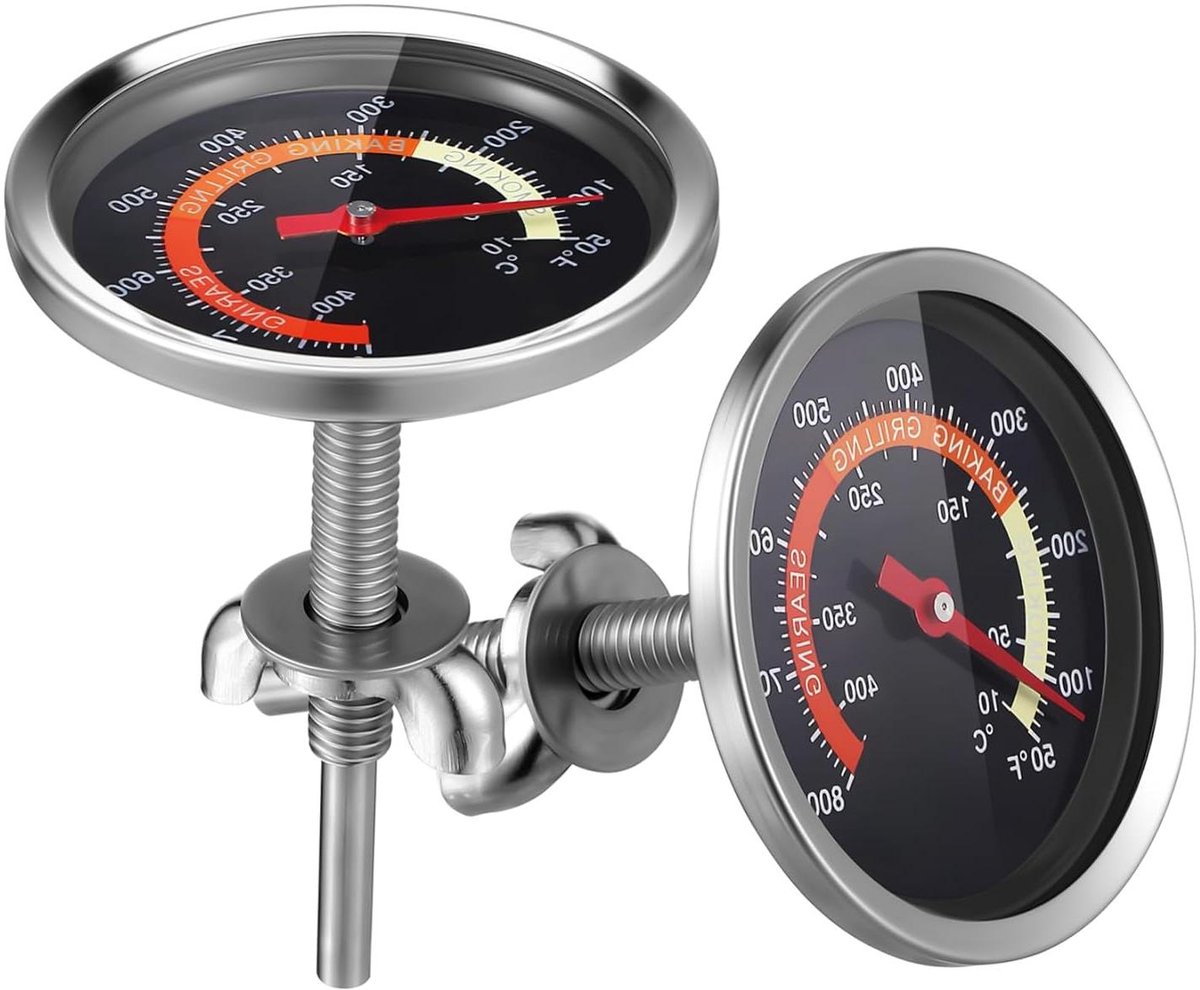 Grillthermometer Set - Ovenmeter Kook - Barbecue Koken - Roestvrij Staal - 9cm - Veelkleurig