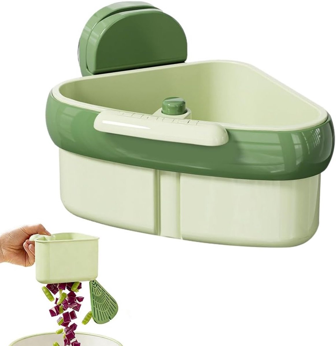 Afdruipzeef Keuken - Gootsteen Organizer - Snel Drogen - Met Zuignap - 16 x 132 cm - Groen