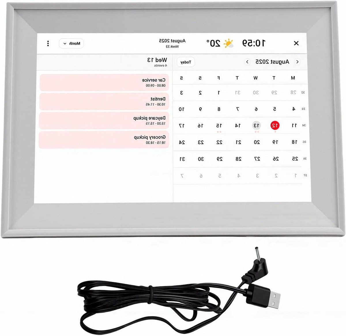 Digitale Kalender - Gezinsplanner - Thuis organiseren - WiFi Sync - 10.1 Inch - Wit