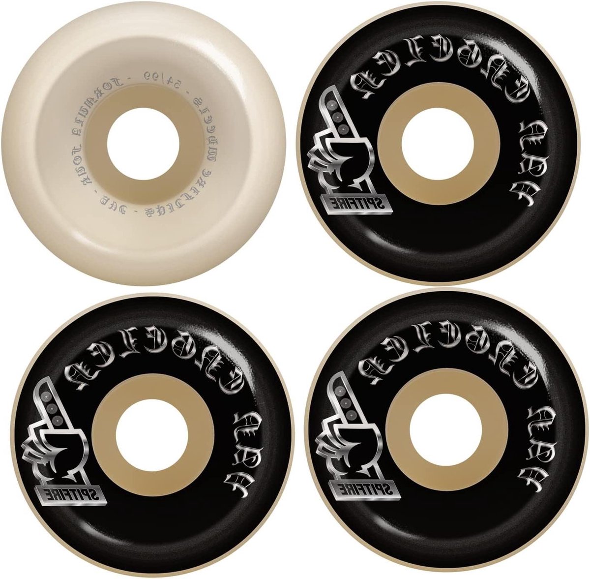 Skateboard Wielen Vier Stuks Set Skateboarden Flatspot Weerstand 54mm Natuurlijk
