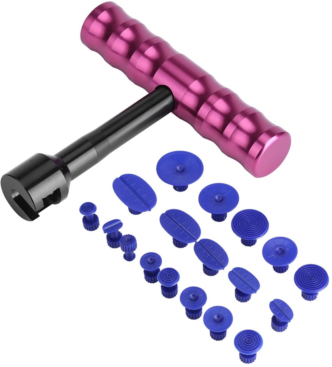 Vt products - T Bar Dent Puller - Auto Deuk Verwijderaar - Car Body Repair Kit - 18 Stuks - Professionele Deukherstel Tools - Geschikt voor Auto's - D