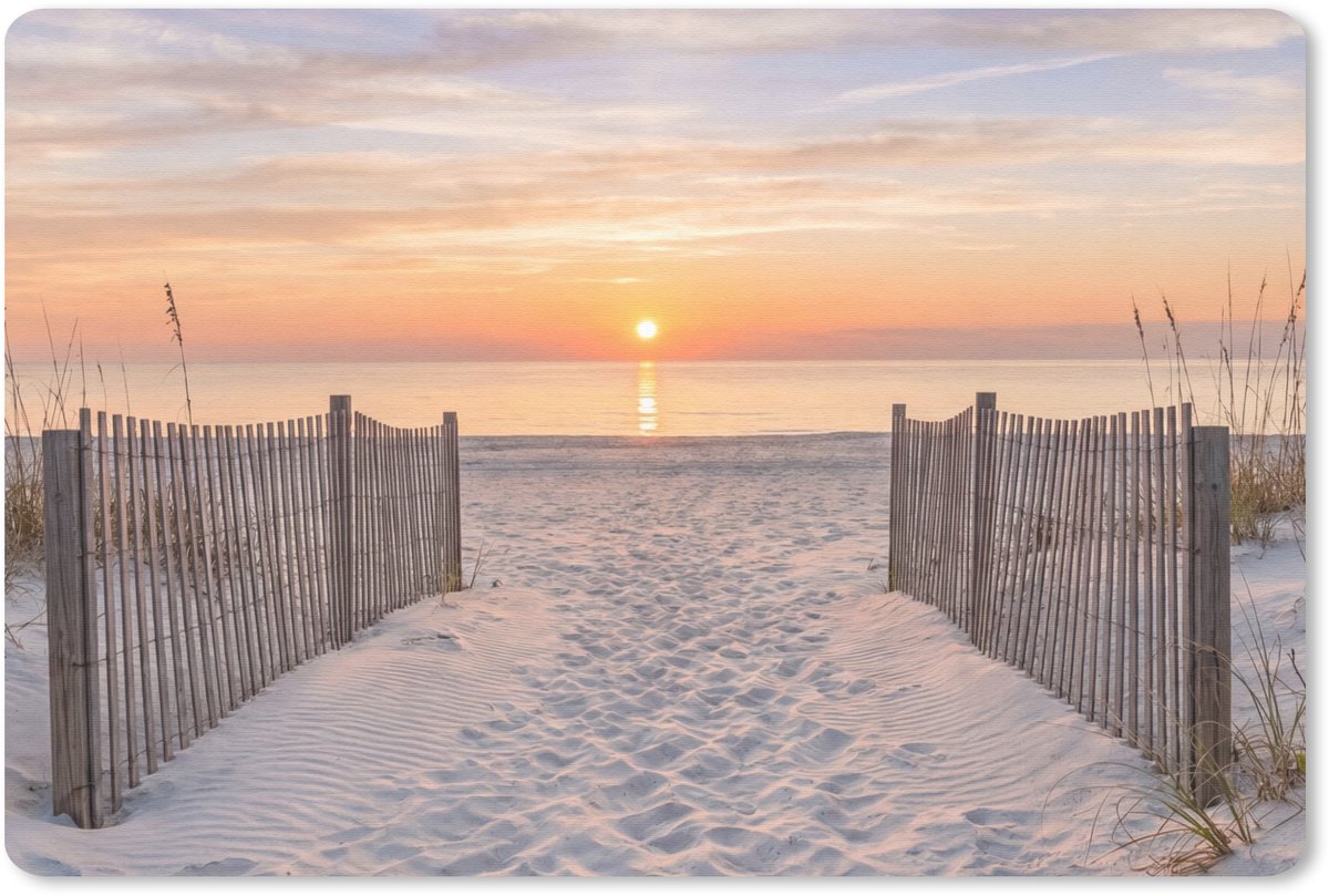 Muismat 13x8 cm - Mousepad Zonsondergang - Strand - Zand - Muismatten