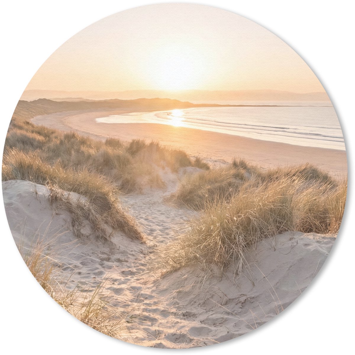 Muismat rond 30x30 cm - Mousepad Duinen - Strand - Zee - Ronde muismatten
