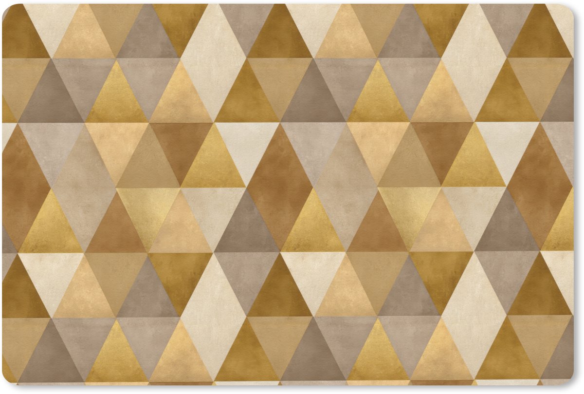 Muismat 13x8 cm - Mousepad Geometrisch - Driehoek - Goud - Muismatten