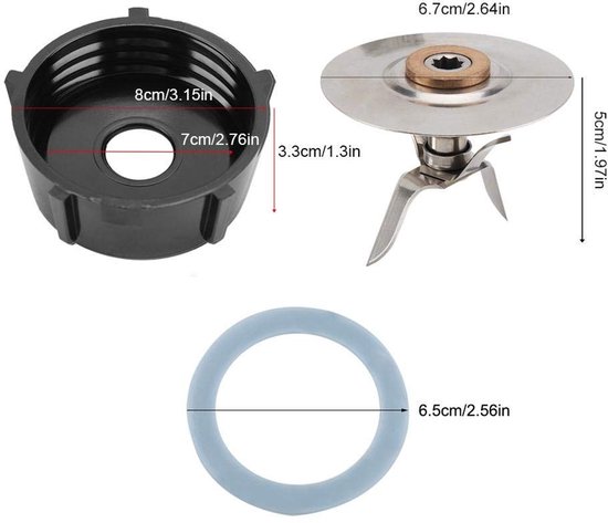 aladdien - Blenderaccessoires - Mes met Onderplaat - Vervangingskit - Geschikt voor diverse blenders - Handgemaakt met hoge kwaliteit - Ideaal v... van Aladdien — afbeelding 3