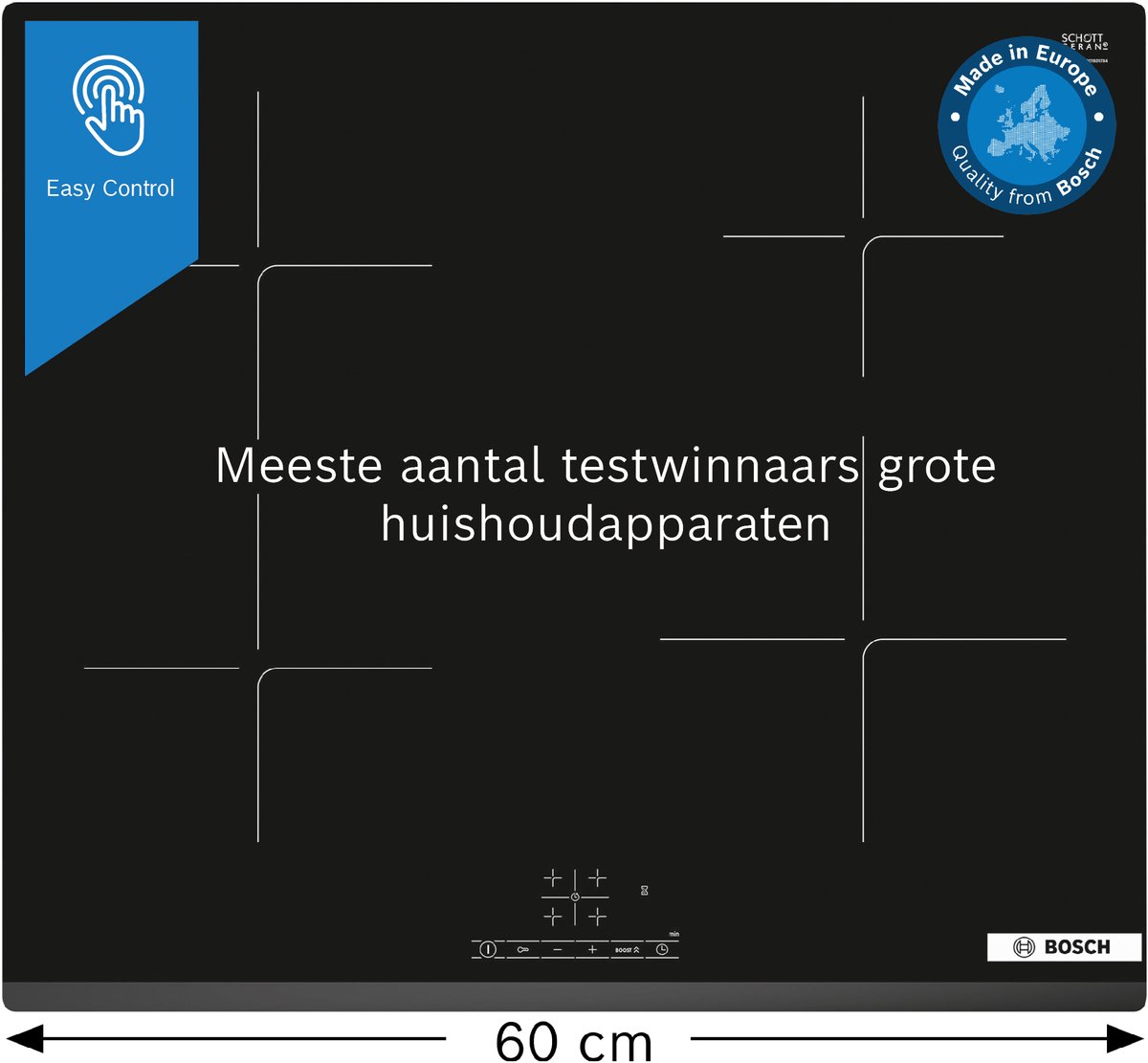 Bol.com Bosch PIE63KBB5E - Serie 4 - Inbouw Inductiekookplaat -Nog sneller koken met PowerBoost - 60 cm aanbieding