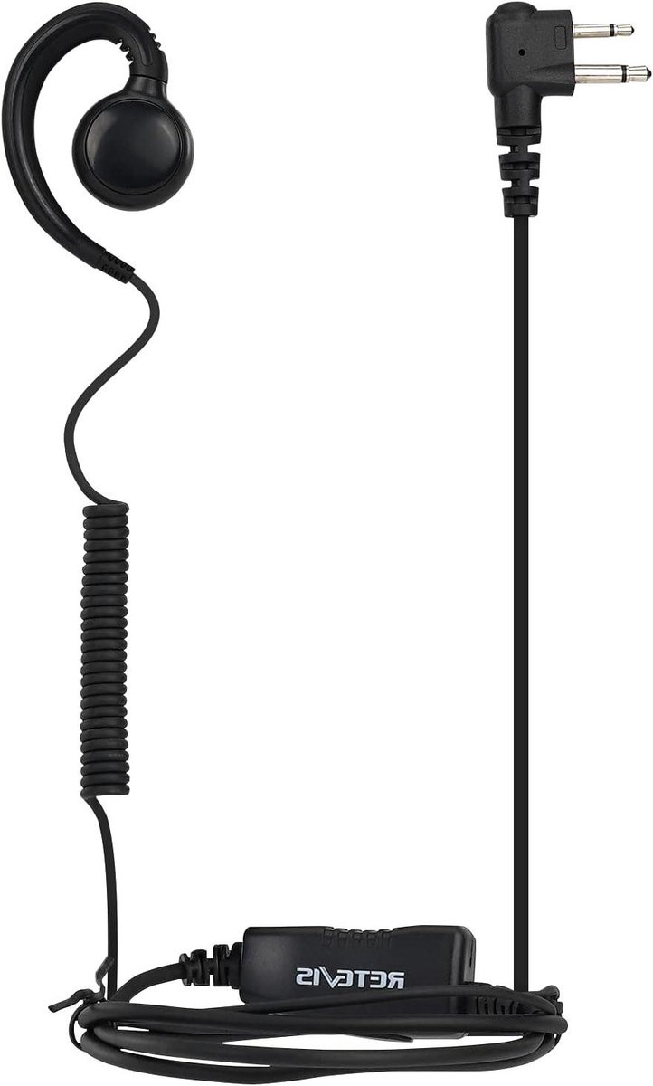 Portofoon Oortje - Headset Microfoon - Communicatie Verbeteren - Draaibare Clip - 2 Pin - Zwart